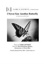 I Never Saw Another Butterfly — mezzo-soprano and Bb clarinet (priced for 2 copies)