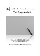 This Space Available — for contralto and piano (priced for 2 copies)